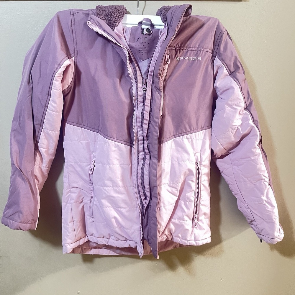 Spyder Ski Jacket Girls XL 16 Coat Winter Snowboard Outerwear Pink